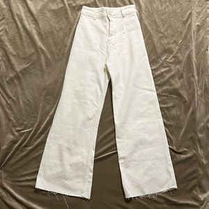 zara marine straight wide leg jeans